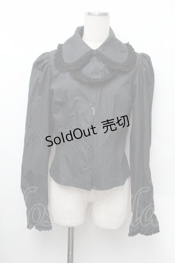 画像1: Moi-meme-Moitie / ジャボ付ブラウス  黒 S-26-01-13-014-MO-BL-AS-ZS (1)