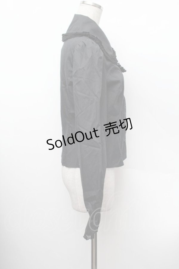 画像2: Moi-meme-Moitie / ジャボ付ブラウス  黒 S-26-01-13-014-MO-BL-AS-ZS (2)