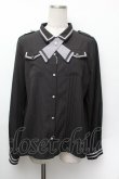 画像1: axes femme / タイ付ミリタリー風ブラウス L 黒 S-26-01-13-015-AX-TO-TK-ZS (1)