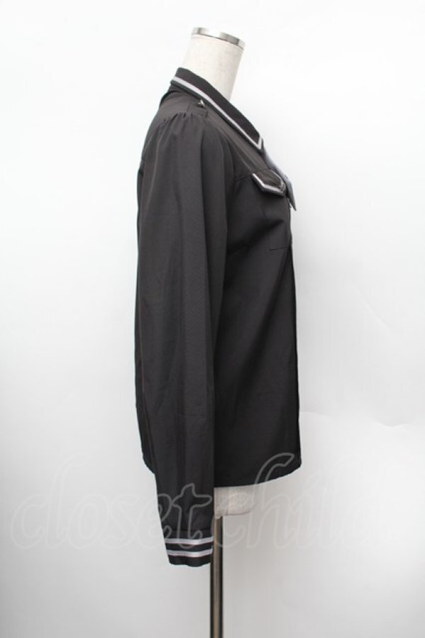 画像2: axes femme / タイ付ミリタリー風ブラウス L 黒 S-26-01-13-015-AX-TO-TK-ZS (2)