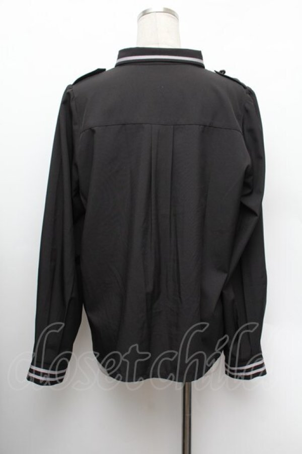 画像3: axes femme / タイ付ミリタリー風ブラウス L 黒 S-26-01-13-015-AX-TO-TK-ZS (3)