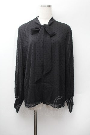 画像: axes femme / ドットフロッキーボウタイブラウス  黒 S-26-01-13-017-AX-BL-HR-ZS