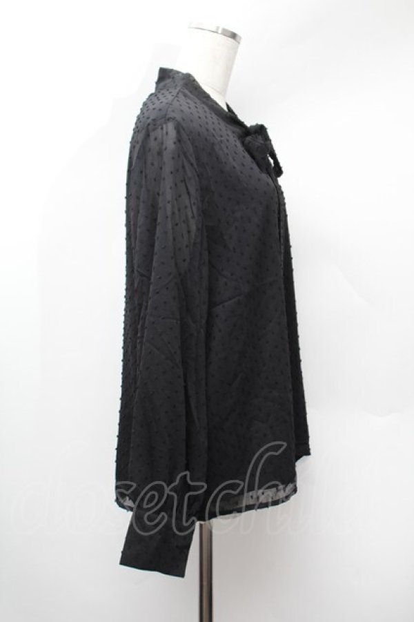 画像2: axes femme / ドットフロッキーボウタイブラウス  黒 S-26-01-13-017-AX-BL-HR-ZS (2)