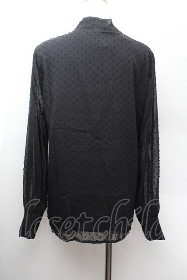 画像3: axes femme / ドットフロッキーボウタイブラウス  黒 S-26-01-13-017-AX-BL-HR-ZS (3)
