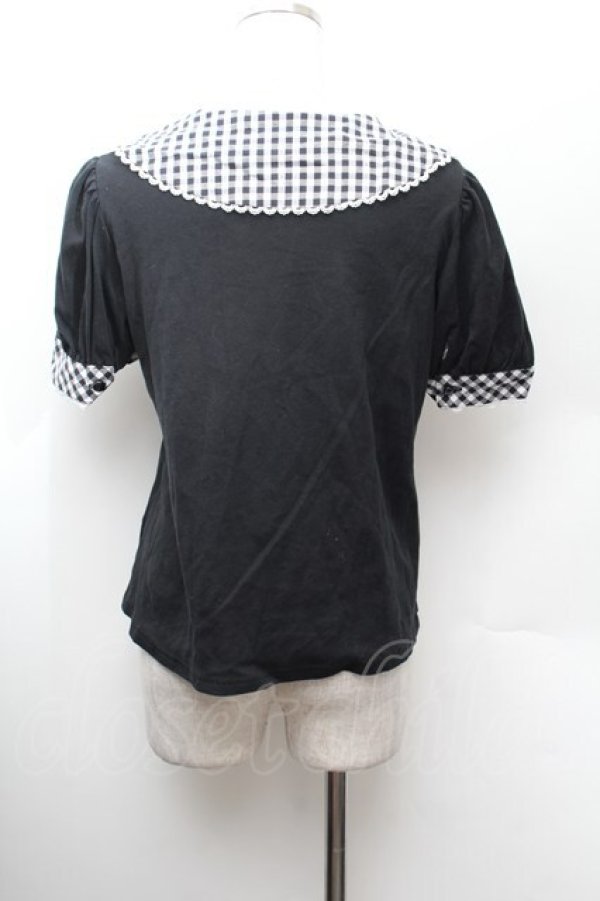 画像3: Angelic Pretty / ギンガムカラーカットソー  黒ｘ白 S-26-01-13-019-AP-TO-HR-ZS (3)