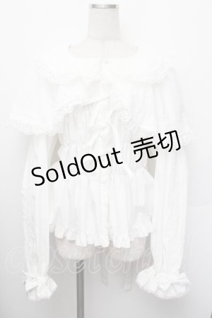 画像: metamorphose / 木漏れ日のトロイメライ ケープ付き長袖ブラウス 2 白 S-26-01-13-003-ME-BL-HR-ZS