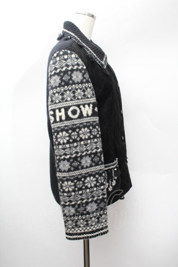 画像2: PINK HOUSE / ノルディックニットジャケット  黒 S-26-01-13-021-LO-TO-HR-ZS (2)