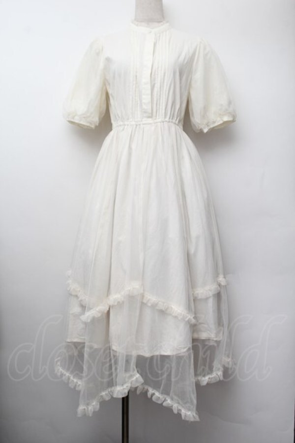 画像1: Fi.n.t / チュールドッキングロングワンピース【洗える】  アイボリー S-26-01-13-025-CA-OP-HR-ZS (1)