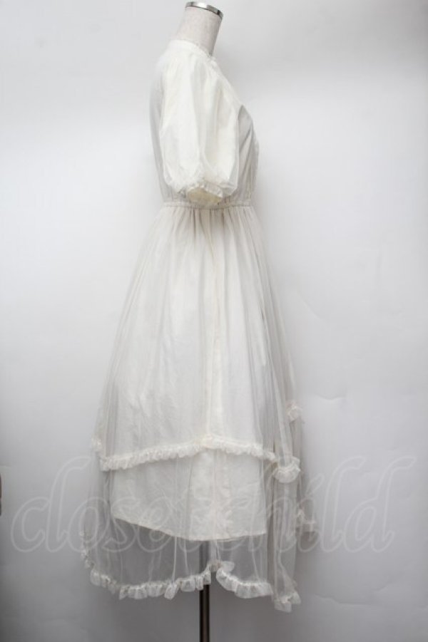 画像2: Fi.n.t / チュールドッキングロングワンピース【洗える】  アイボリー S-26-01-13-025-CA-OP-HR-ZS (2)