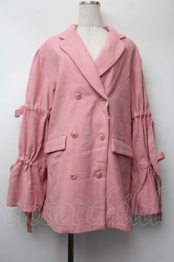 画像1: jouetie / BIGリボンジャケットコート  ピンク S-26-01-13-026-EL-CO-HR-ZS (1)