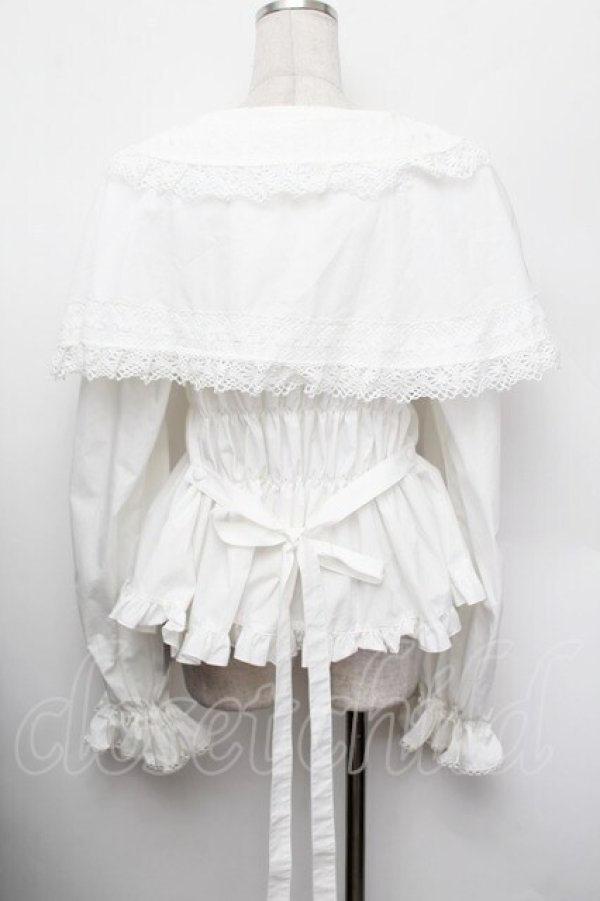 画像3: metamorphose / 木漏れ日のトロイメライ ケープ付き長袖ブラウス 2 白 S-26-01-13-003-ME-BL-HR-ZS (3)