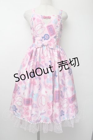 画像: Angelic Pretty / Girly Stickerジャンパースカート  ピンク S-26-01-13-029-AP-OP-HR-ZS