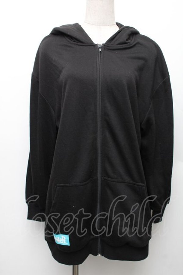 画像1: NieR Clothing / シエル耳付きパーカー  黒ｘグリーン S-26-01-14-026-PU-TO-HR-ZS (1)