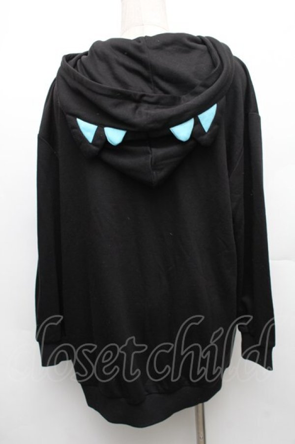 画像2: NieR Clothing / シエル耳付きパーカー  黒ｘグリーン S-26-01-14-026-PU-TO-HR-ZS (2)