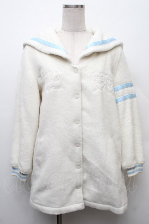 画像1: Candy Stripper / セーラーコート  白ｘサックス S-26-01-14-004-PU-CO-AS-ZS (1)