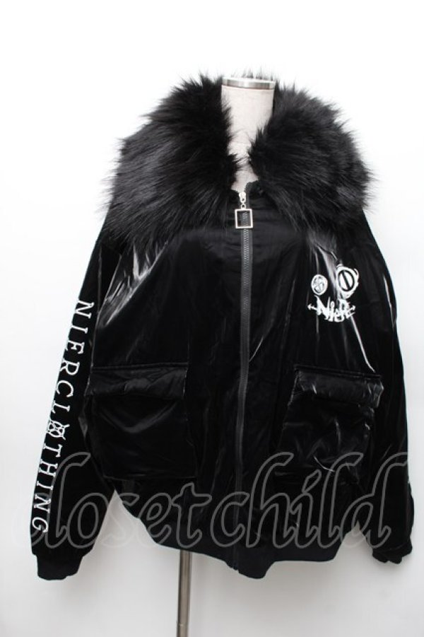 画像1: NieR Clothing / ファーブルゾン  黒 S-26-01-14-027-PU-CO-HR-ZS (1)