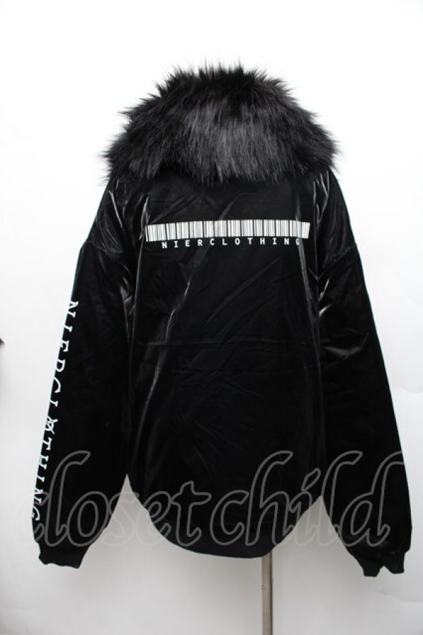 画像2: NieR Clothing / ファーブルゾン  黒 S-26-01-14-027-PU-CO-HR-ZS (2)