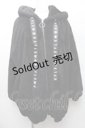 画像: REFLEM / うさみみファーブルゾン  黒 S-26-01-14-028-PU-JA-HR-ZS