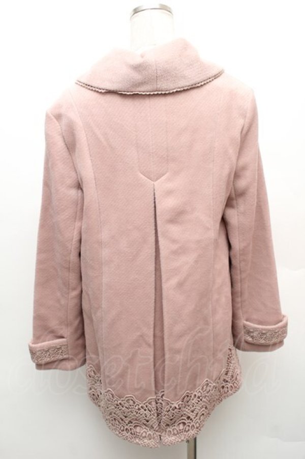 画像2: axes femme / 裾レース使いチェスターコート  ピンク S-26-01-14-030-AX-CO-HR-ZS (2)