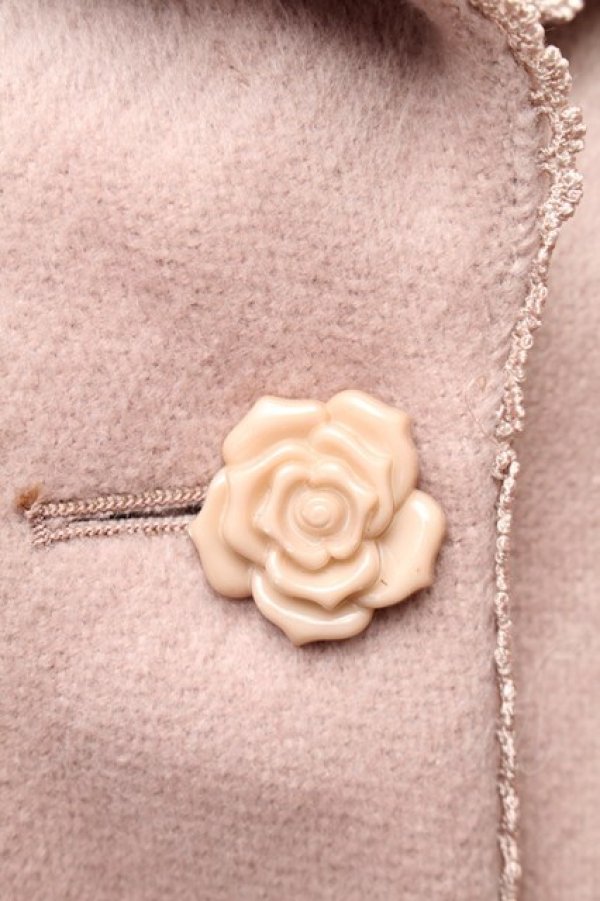 画像3: axes femme / 裾レース使いチェスターコート  ピンク S-26-01-14-030-AX-CO-HR-ZS (3)