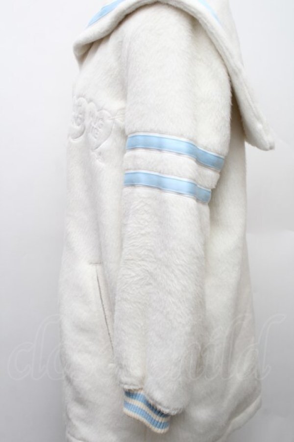 画像3: Candy Stripper / セーラーコート  白ｘサックス S-26-01-14-004-PU-CO-AS-ZS (3)