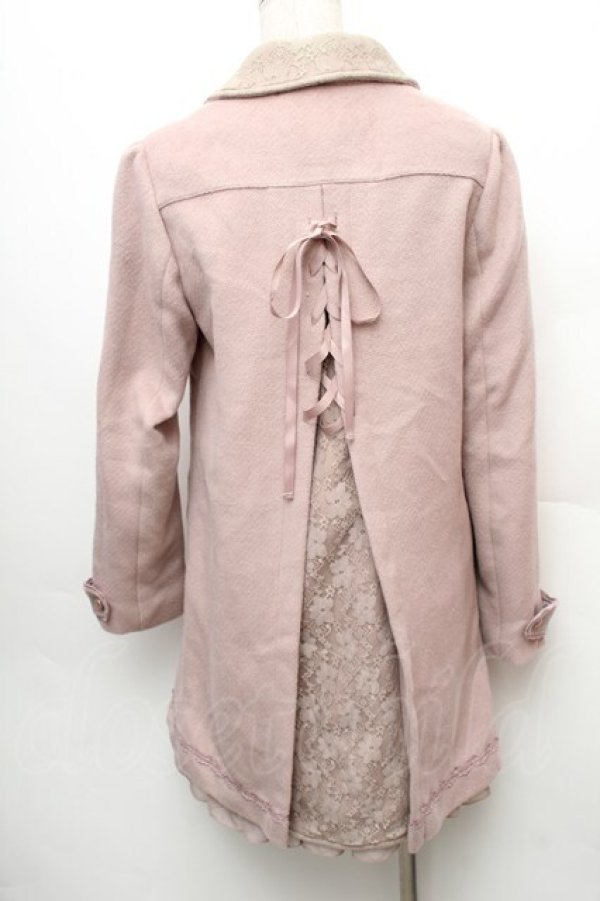 画像2: axes femme / バックレースアップコート  ピンク S-26-01-14-031-AX-CO-HR-ZS (2)
