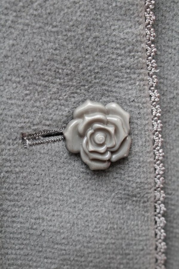 画像3: axes femme / 裾レース使いチェスターコート  グリーン S-26-01-14-034-AX-CO-HR-ZS (3)