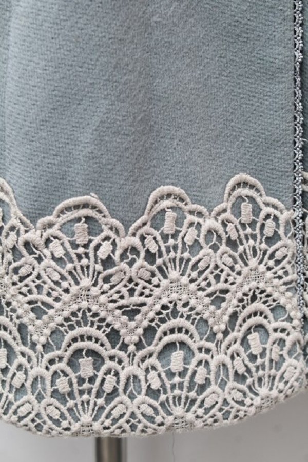 画像5: axes femme / 裾レース使いチェスターコート  グリーン S-26-01-14-034-AX-CO-HR-ZS (5)