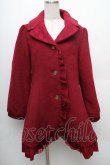 画像1: axes femme / レース襟フリルコート  ワイン S-26-01-14-035-AX-CO-HR-ZS (1)