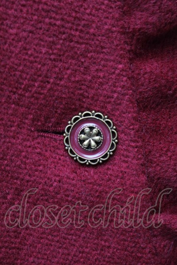 画像4: axes femme / レース襟フリルコート  ワイン S-26-01-14-035-AX-CO-HR-ZS (4)