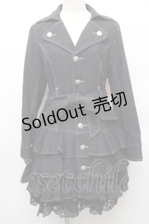 画像: ALGONQUINS / 裾レースティアードコート  グレー S-26-01-14-037-AL-CO-HR-ZS