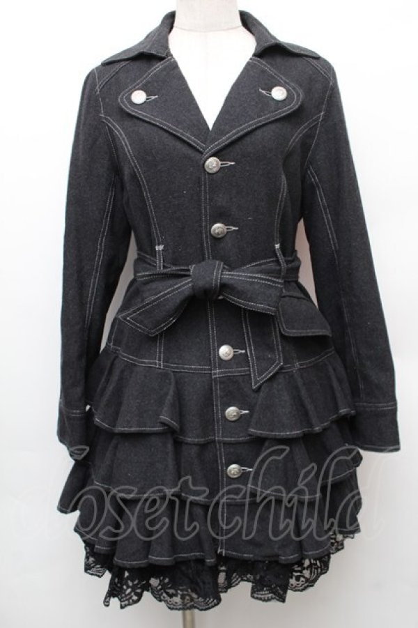 画像1: ALGONQUINS / 裾レースティアードコート  グレー S-26-01-14-037-AL-CO-HR-ZS (1)