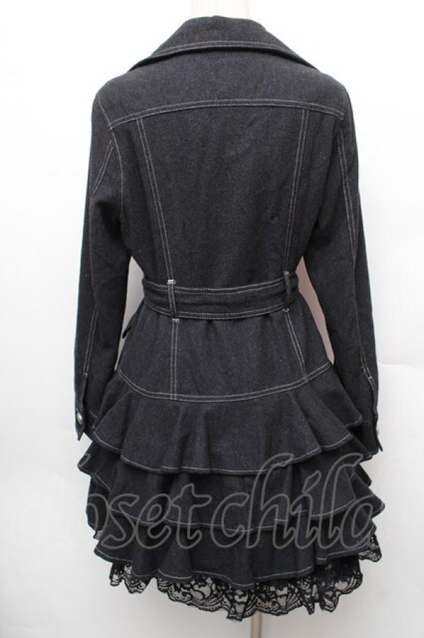 画像2: ALGONQUINS / 裾レースティアードコート  グレー S-26-01-14-037-AL-CO-HR-ZS (2)