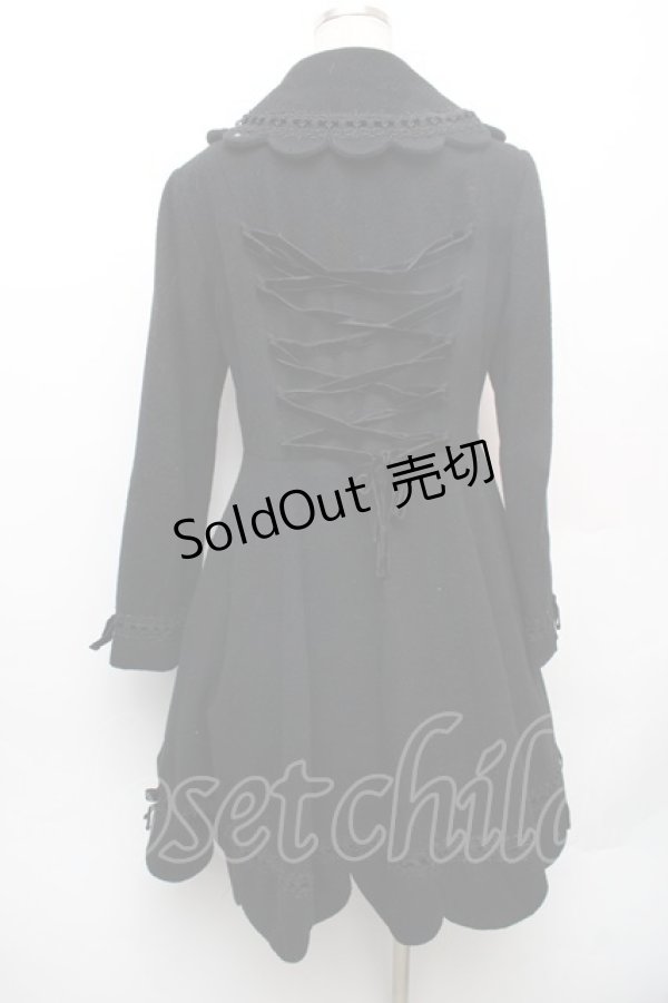 画像2: Pina sweetcollection / バックレースアップスカラップコート  黒 S-26-01-14-038-LO-ZA-HR-ZS (2)