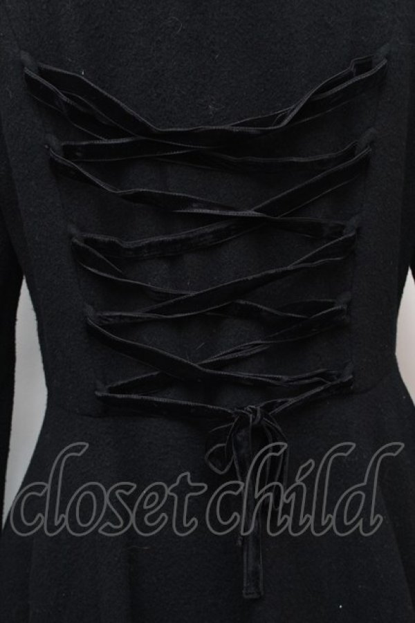 画像3: Pina sweetcollection / バックレースアップスカラップコート  黒 S-26-01-14-038-LO-ZA-HR-ZS (3)