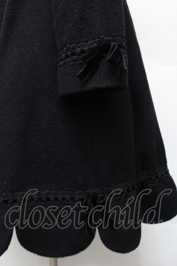 画像4: Pina sweetcollection / バックレースアップスカラップコート  黒 S-26-01-14-038-LO-ZA-HR-ZS (4)
