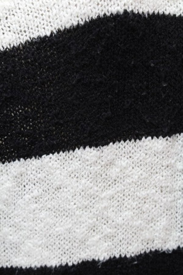 画像4: ALGONQUINS / ワッペンボーダーカーディガン  黒Ｘ白 S-26-01-14-008-AL-TO-HR-ZS (4)