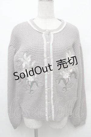 画像: axes femme / アールヌーヴォー刺繍カーデ  グレー S-26-01-14-009-AX-TO-HR-ZS