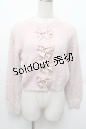 画像: m petit by misako / リボンカーディガン  ピンク S-26-01-14-011-LO-TO-HR-ZS