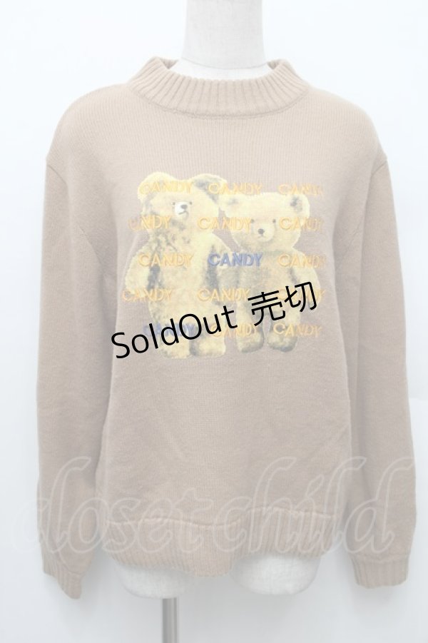 画像1: Candy Stripper / ワッペンニット  ベージュ S-26-01-14-012-PU-TO-AS-ZS (1)