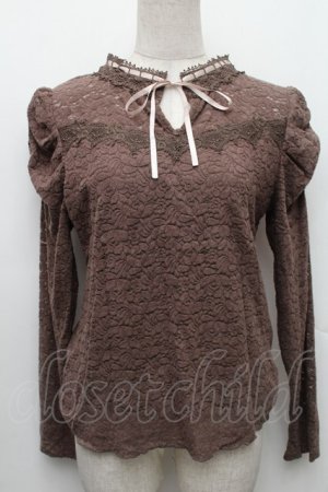 画像: axes femme / 起毛レーストップス  ブラウン S-26-01-14-013-AX-TO-AS-ZS