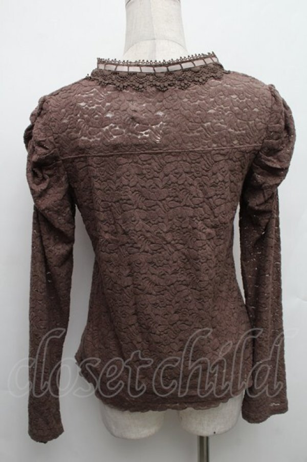 画像2: axes femme / 起毛レーストップス  ブラウン S-26-01-14-013-AX-TO-AS-ZS (2)