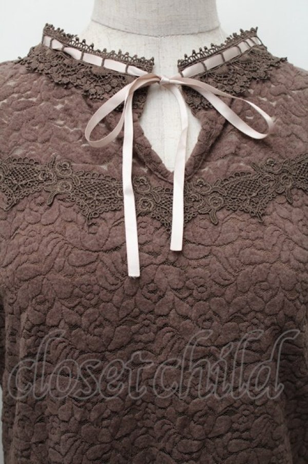 画像3: axes femme / 起毛レーストップス  ブラウン S-26-01-14-013-AX-TO-AS-ZS (3)