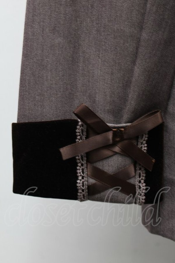 画像3: axes femme / ベロア使いロングジャケット  ブラウン S-26-01-14-014-AX-JA-AS-ZS (3)