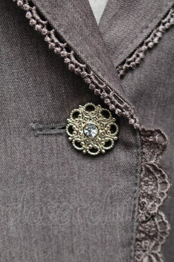 画像4: axes femme / ベロア使いロングジャケット  ブラウン S-26-01-14-014-AX-JA-AS-ZS (4)