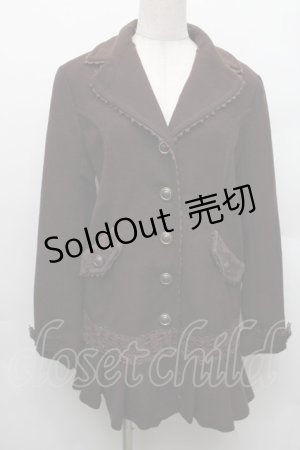 画像: axes femme / レース配色ファーカラーコート（ファー欠品）  ブラウン S-26-01-14-015-AX-CO-HR-ZS