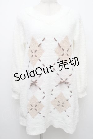 画像: LIZ LISA / マシュマロアーガイルニットワンピース  オフ S-26-01-14-003-LO-OP-HR-ZS