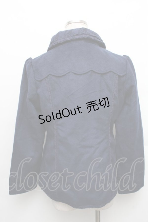 画像2: axes femme / レースカラーショートコート  紺 S-26-01-14-018-AX-CO-HR-ZS (2)