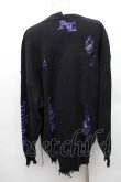 画像2: Amilige / ロゴダメージジャガードニット  黒ｘ紫 S-26-01-14-022-PU-TO-AS-ZS (2)