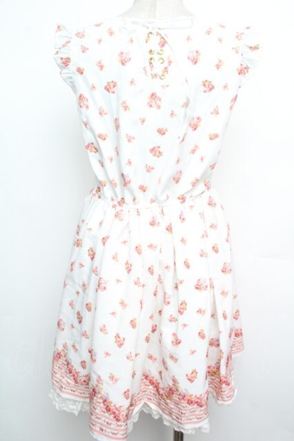 画像2: LIZ LISA / ローズブーケワンピース  白ｘピンク S-26-01-15-043-LO-OP-AS-ZS (2)